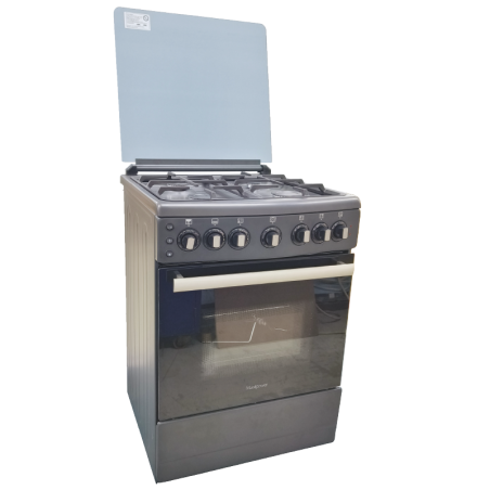 Cuisinière Noir Mat 60x60 cm Gaz/Électrique – FULL OPTIONS – HGEC4B04DZ60