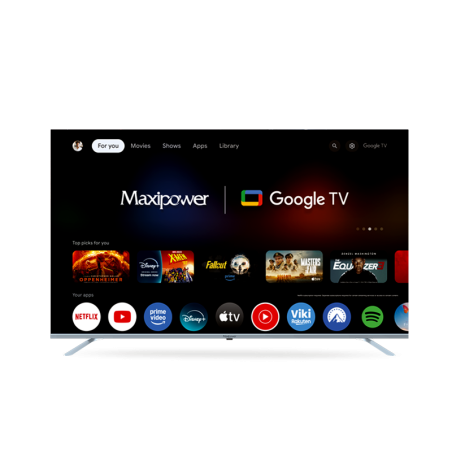 Smart TV QLED 55” Google TV avec WiFi, Bluetooth, Dolby Audio et Commande Vocale