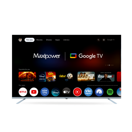 Smart TV QLED 65” 4K UHD Google TV avec WiFi, Bluetooth, Dolby Audio et Commande Vocale